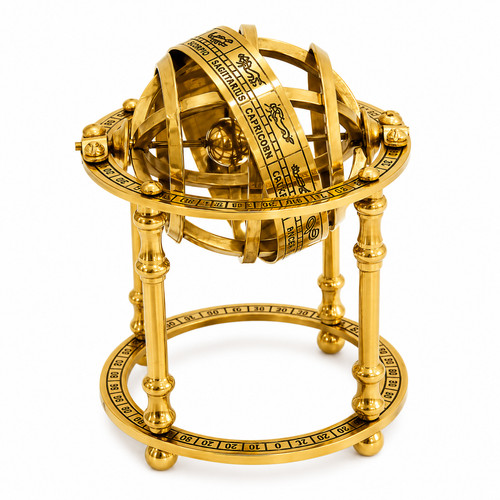 Brass armillary sphere - sphere, décor