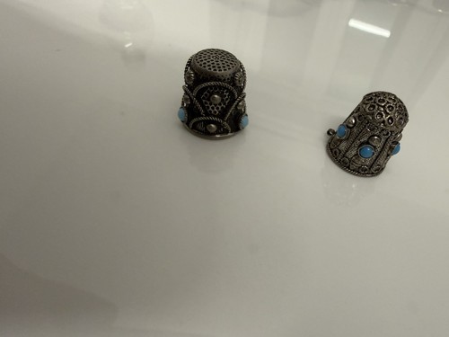 Pewter thimble set - thimble,