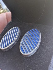 Vintage blue enamel - blue, oval
