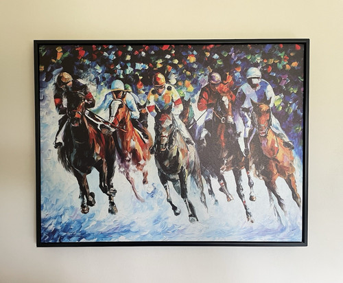 Horse racing wall art canvas - art,