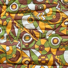 Vintage Single Sleeping Bag 175cm Retro Geometric Multicolour Pattern 1980s