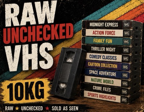 Approx 10kg raw unchecked vhs - raw,