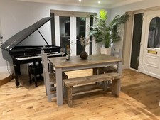 Farmhouse Style, Rustic Dining Table, 2 Chunky Chairs and 2 Benches