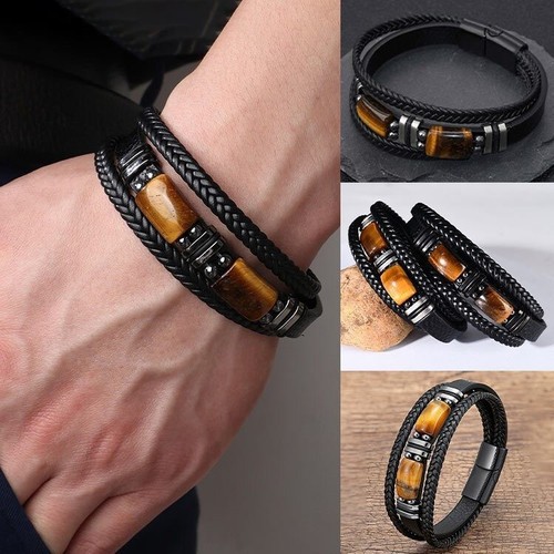Tiger eye black - tiger, leather