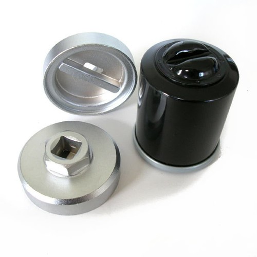 Chrome oil filter - chrome, wrench