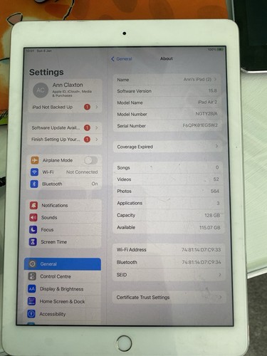 Apple ipad air 128gb fi - ipad, 2