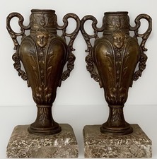 Pair French Art Nouveau Bronze