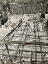 Asda Grey Checked Reversible, size Pattern duvet cover and 2 pillowcases