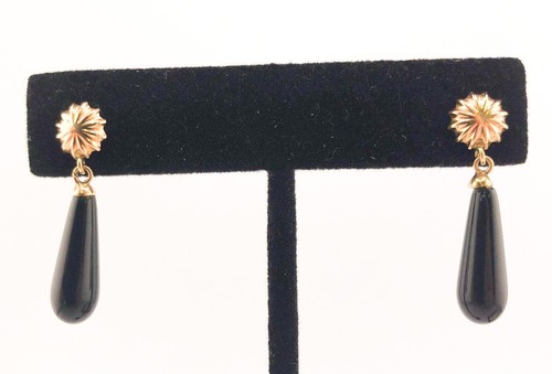 14k solid yellow gold - 14k, onyx