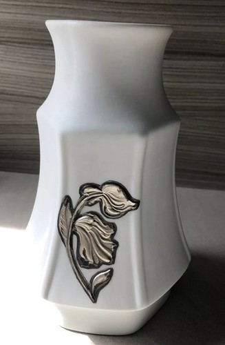 Limoges porcelain vase - with, 3