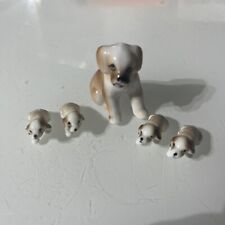 Vintage Dog Labrador? With 4 X Puppy Figurines