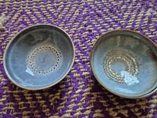 Pair vintage studio pottery Campden Hors D'oeuvres 13cm Across 
