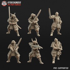 6x Japanese Samurai Swordsmen – Kyoushuneko Miniatures | Wargaming 28–32mm