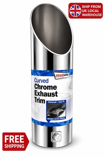 Curved chrome exhaust trim - chrome,