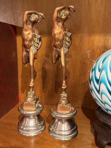 Pair antique solid bronze - antique,