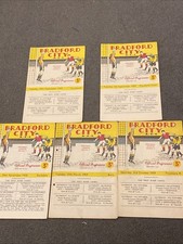 5x Bradford City Programmes From The Late 50s