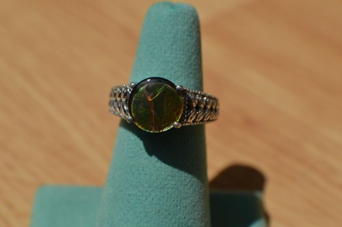 Canadian ammolite ring 10mm - ring,
