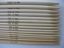  Bamboo Double Pointed Knitting Needles Sock DPN 20cm/8" long   set of 5