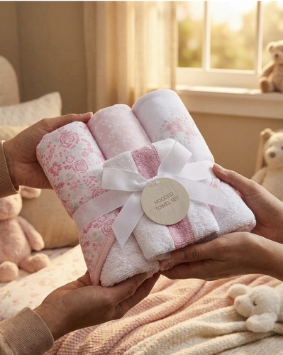 Pink floral baby hooded towel - baby,
