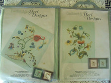 2 VINTAGE DERI DESIGNS CREWEL