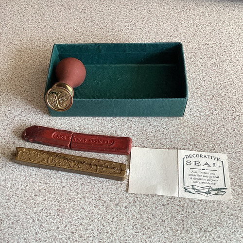 Vintage brass wax - brass, stamp