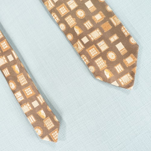 Moschino tie men brown silk - brown,