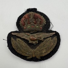 Genuine WW2 RAF Royal Air Force Officers Bullion Cloth Cap Badge