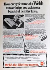 'WEBB' Cylinder Motor Lawn Mower Advert - Original 1972 Print