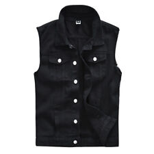 Jacket Coat Vintage Waistcoat Slim Sleeveless Vest Men Cowboy Denim Casual Jeans