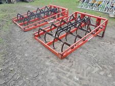 Choice of 2 Moulton big bale grabs on manitou brackets, hay, straw, telehandler