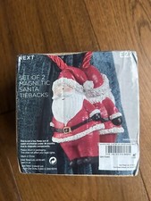 Next Set of 2 Red Magnetic Santas Curtain Tie Backs