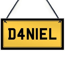 Personalised Licence Plate Wall Sign Custom Number Plate Plaque Gift For Men Him