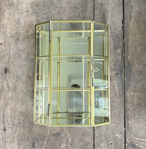 Vintage brass mirrored - vintage, 9”