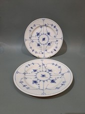 Royal Copenhagen Porcelain Blue Lace 2 x Fluted Dessert Plates
