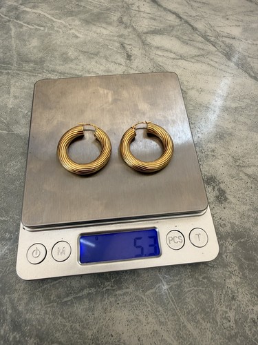 9ct gold hoop earrings 375 - gold,