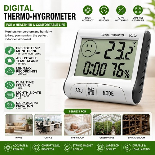 Digital room thermometer - room,