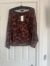 Ladies Lipsy Top New With Tags Beautiful Autumn Print Size 16