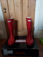 Hunter Boots Original Medium Casual Buckle Wellington Rubber Red UK 5 Eu38