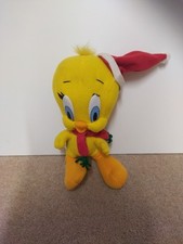 Looney Tunes Tweety Pie Plush , Christmas Version, Play By Play 1997, 25cm