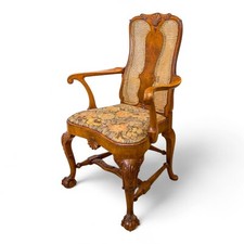 Antique Walnut Queen Anne Style Armchair