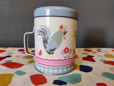 Cath Kidston Vtg Style Metal Flour Shaker Chicken Cockerel Print Pink blue