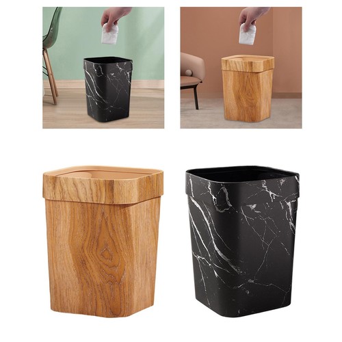 Wood grain trash can waste - wood,