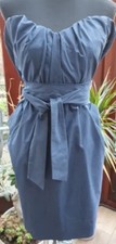 All Saints 8 Jessamine Corset Dress Blue Sweet? Fitted Belt Xmas Pockets Party