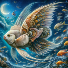 Angel fish a giclee - a, print
