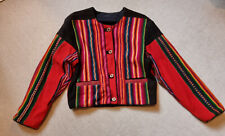 Stunning Unique Vintage South American traditional woven fabric Jacket. One Size