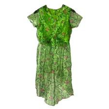 Poison Ivy Halloween Costume Top Girls Green Roses Large DC Super Hero Rubies