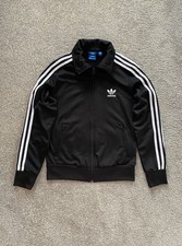 Adidas Originals Black Zip Up Jacket Women’s UK10 – Trefoil Logo & 3-Stripes