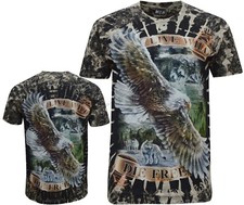Live Wild Eagle Wolf Native American Indian Biker Glow In Dark Tye Dye T - Shirt