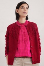 Seasalt Women's - red Sand Song Sparkle Cardigan, Contains Merino - Regular - Da
