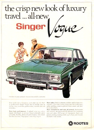 Singer vogue 1725cc saloon - singer,